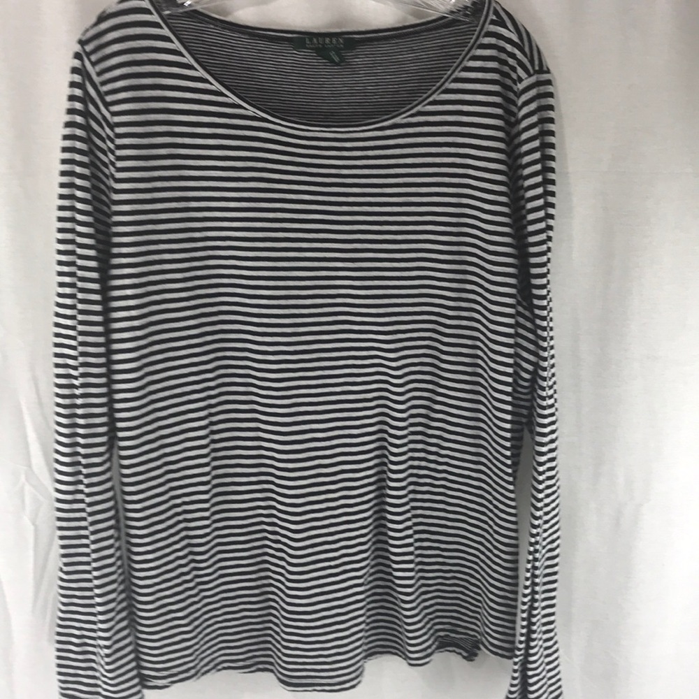 Lauren Ralph Lauren Striped L/S Blouse - Size XL